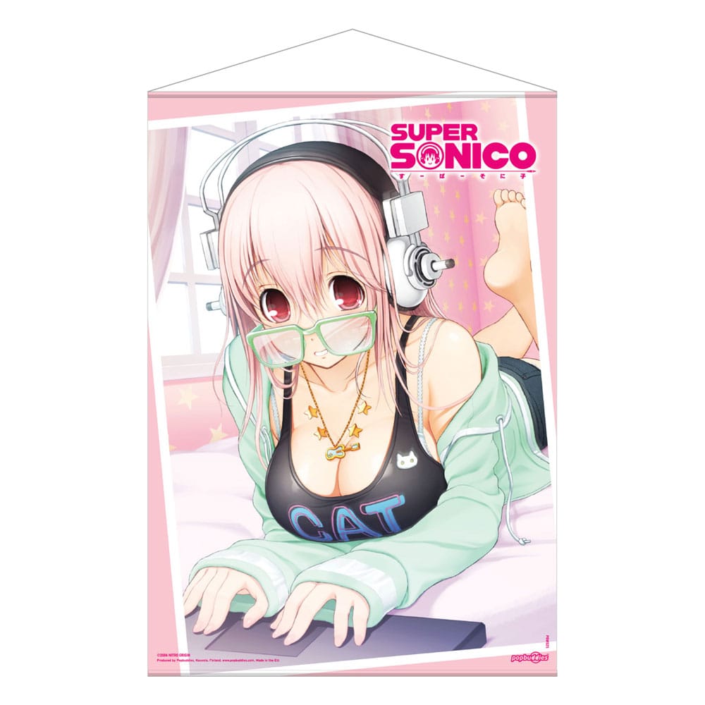 Super Sonico Wallscroll Super Sonico on her Laptop 50 x 70 cm