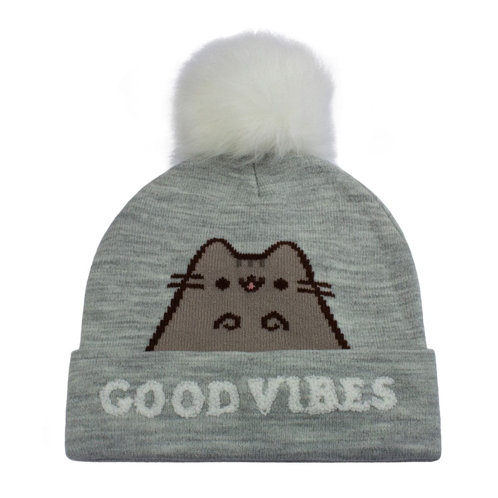 Pusheen - "Good Vibes" Grijs en Wit Pomponmuts