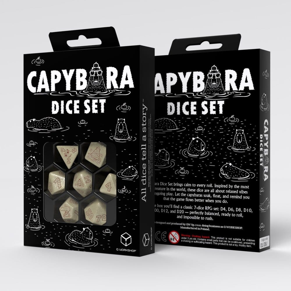 PRECOMENZI - Capybara Dice Set of 7 Sleepie