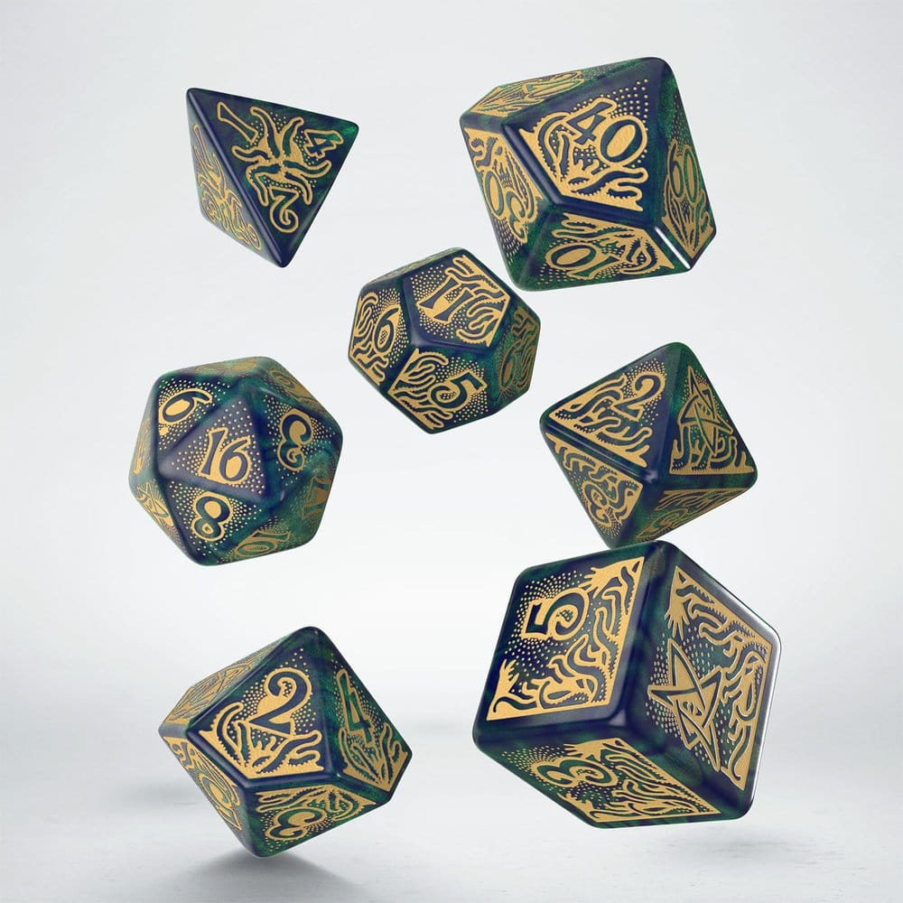 Call of Cthulhu 7th Edition Dice Set of 7 Blue-green & Gold [7]