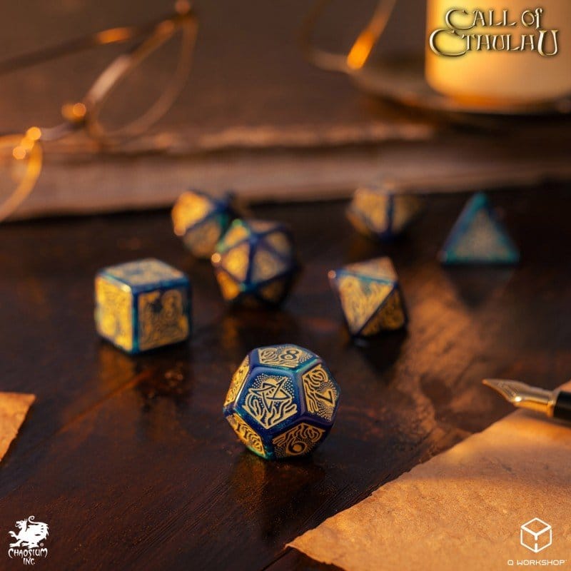 Call of Cthulhu 7th Edition Dice Set of 7 Blue-green & Gold [2]
