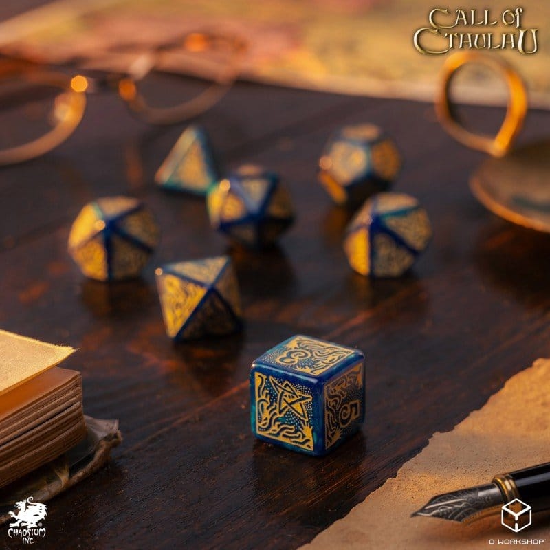 Call of Cthulhu 7th Edition Dice Set of 7 Blue-green & Gold [3]