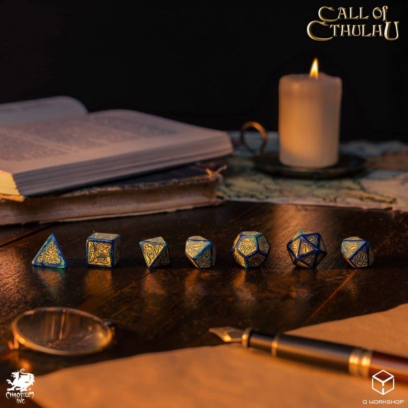 Call of Cthulhu 7th Edition Dice Set of 7 Blue-green & Gold [4]