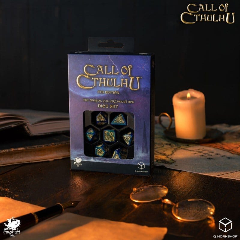 Call of Cthulhu 7th Edition Dice Set of 7 Blue-green & Gold [5]