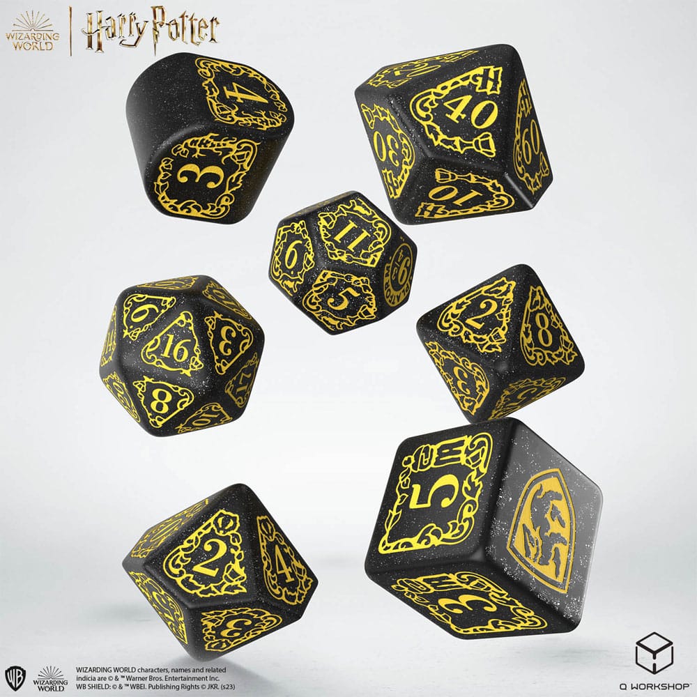 Harry Potter Dice Set Hufflepuff Modern Dice Set - Black (7)