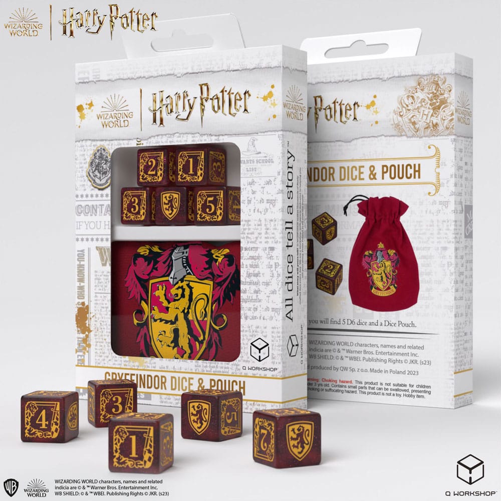 Harry Potter Dice Set Gryffindor Dice & Pouch Set (5)