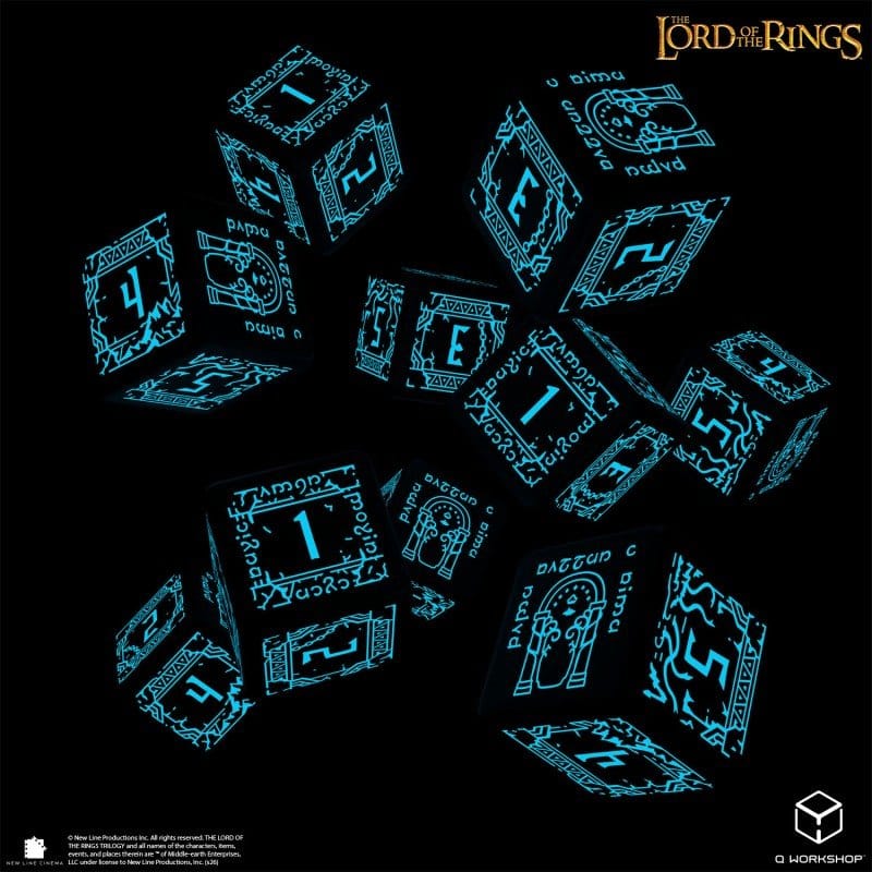 The Lord of the Rings: 10 D6 Dice Set Moria (Glow in the dark)