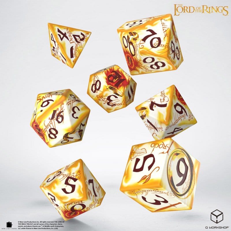 The Lord of the Rings Full Art Dice Set of 7 Ring-bearers (Whitefire Radiance)