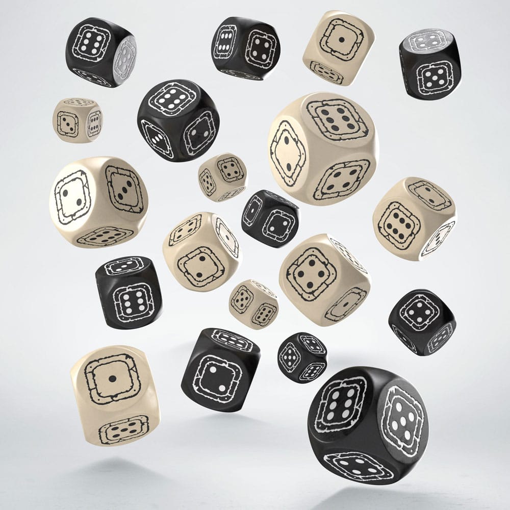 Fortress Compact D6 Dice Set Black&Beige (20)