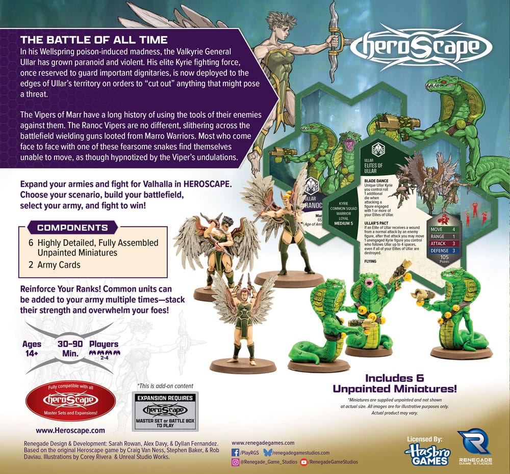 Heroscape Army Expansion Age of Annihilation Elites of Ullar & Ranoc Vipers (Common) *English Version* [1]