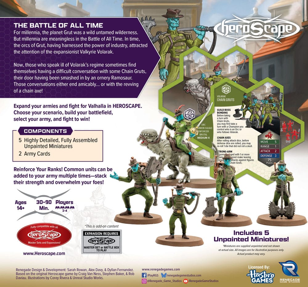Heroscape Army Expansion Age of Annihilation Chain Gruts & Ramosaur Rider (Common) *English Version* [1]