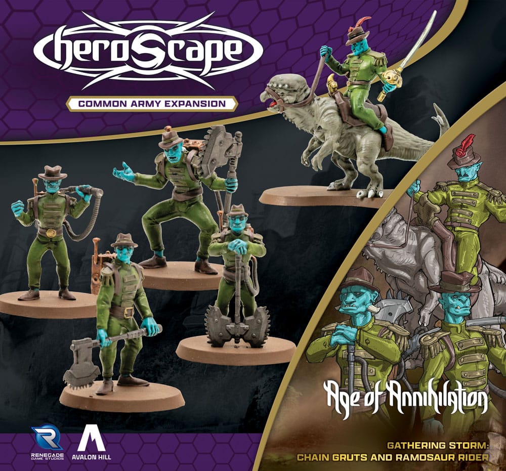 Heroscape Army Expansion Age of Annihilation Chain Gruts & Ramosaur Rider (Common) *English Version* [2]