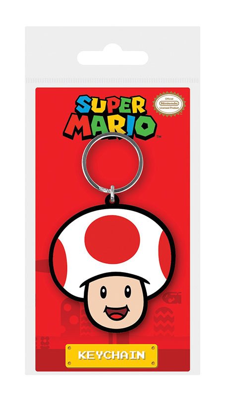 Super Mario Gummi Nøgleringe - Toad 6 cm