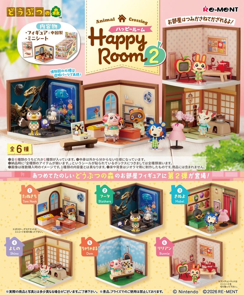 PRECOMENZI - Animal Crossing Mini Figures Happy Room 2 Blind Box Display (6)