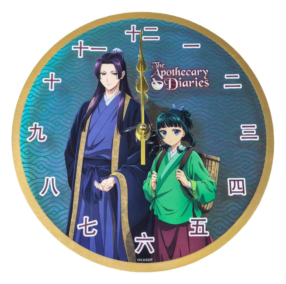 The Apothecary Diaries Acrylic Wall Clock Maomao & Jinshi Holographic 24 x 24 cm