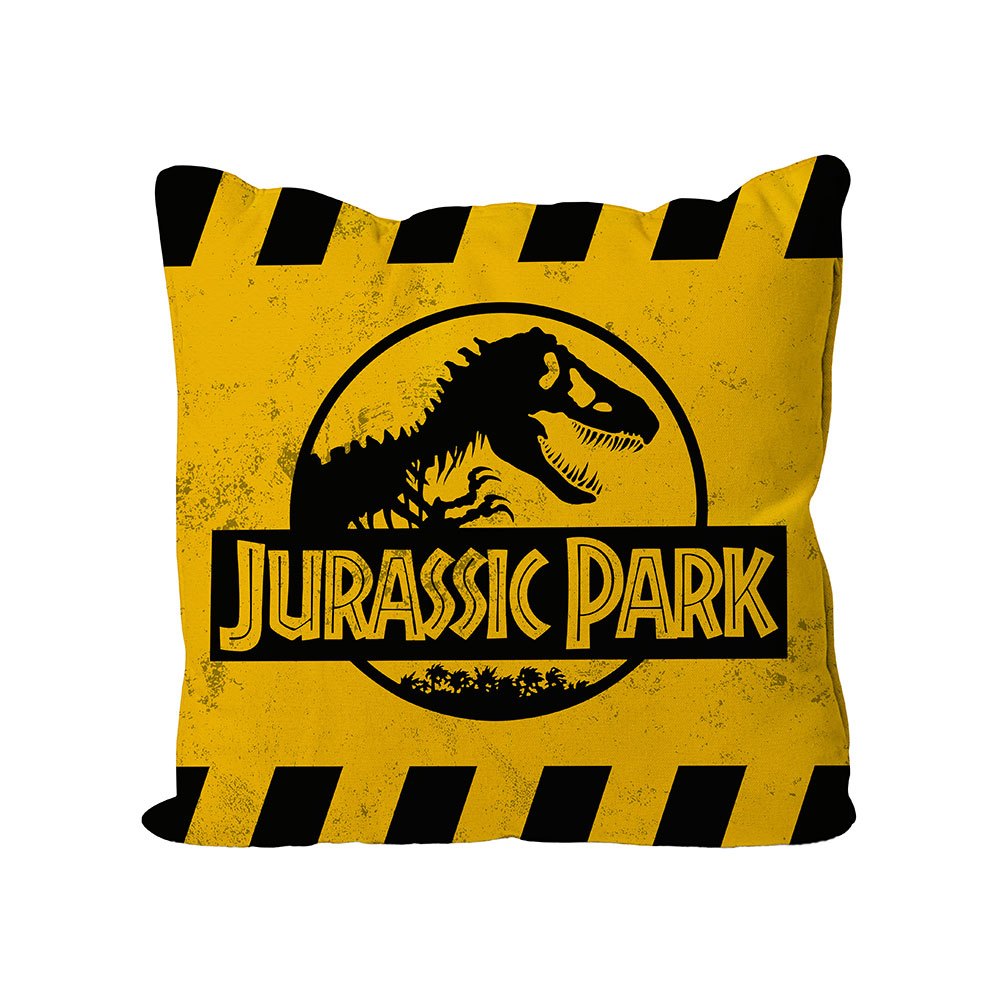 Jurassic Park Pude - Caution Yellow Logo 40 x 40 cm