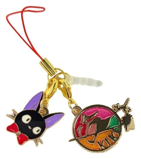 Kiki's Delivery Service Keychain Stained Glass Style Jiji Gold