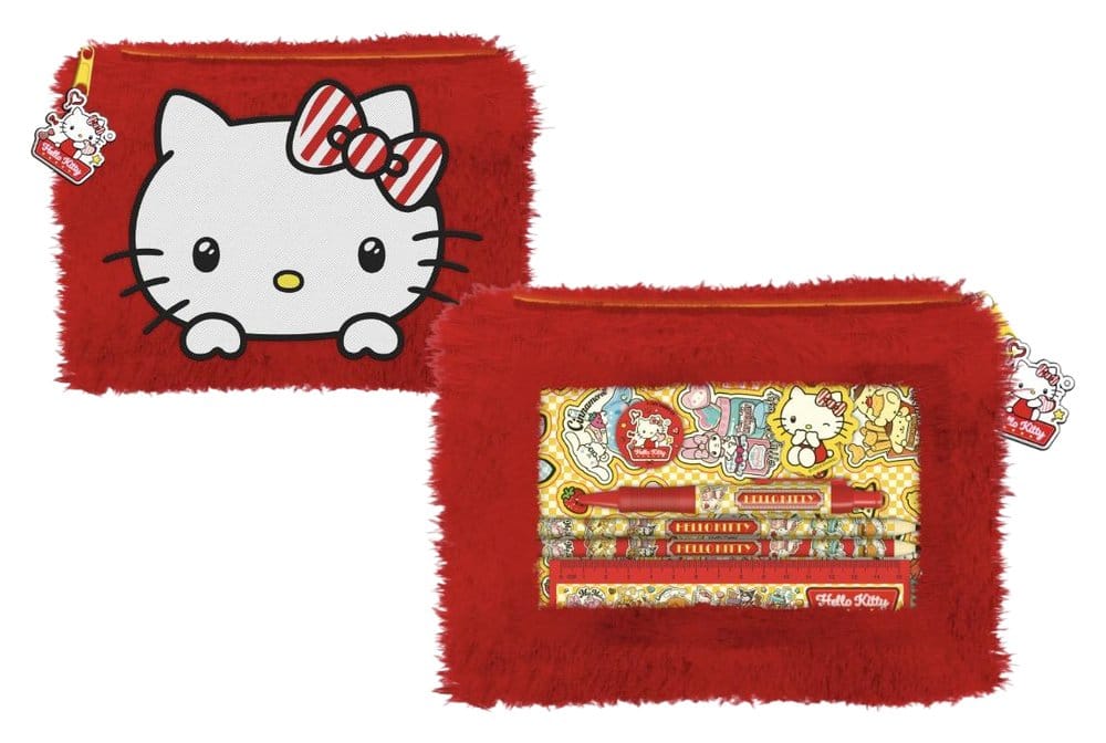 Hello Kitty and Friends Plush Pencil Case American Diner Version Set Display (12)