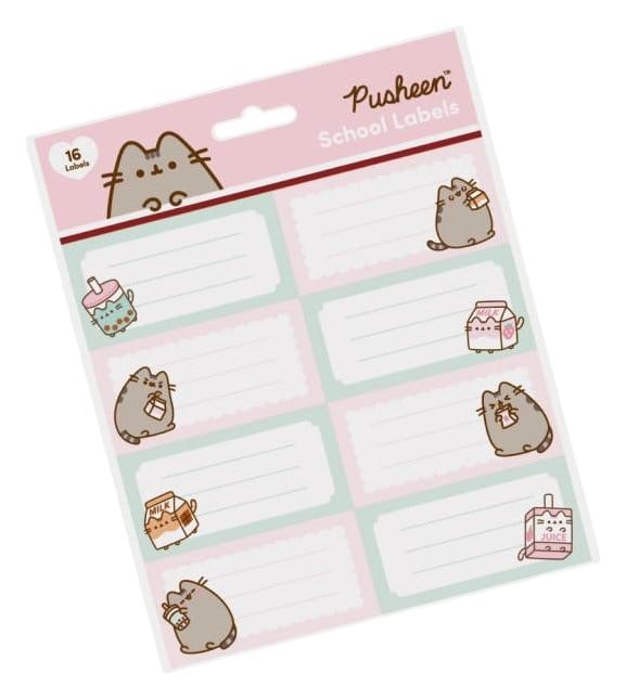 Pusheen School Labels Sips