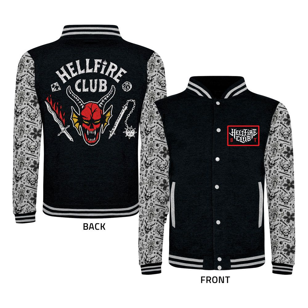 Stranger Things Varsity jacket -M- Hellfire Club Zwart/Grijs