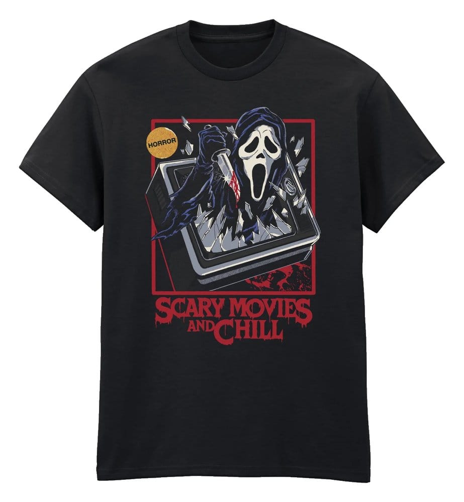 Steven Rhodes T-Shirt Scary Movies And Chill Black Size L