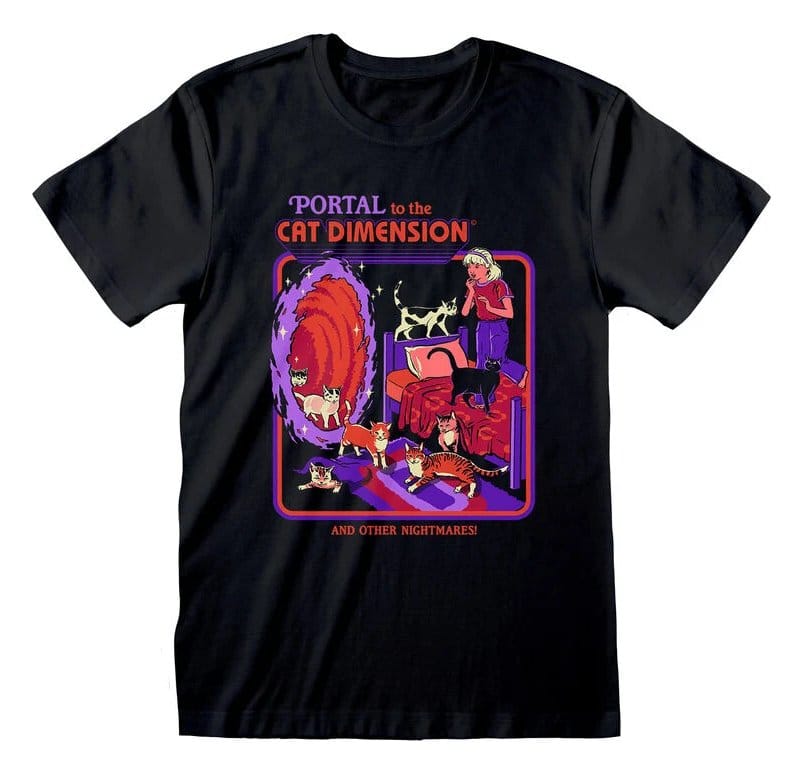 Steven Rhodes T-Shirt Cat Dimension Black