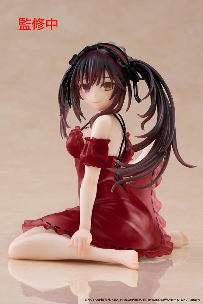 Date A Live V PVC Statue Desktop Cute Figure Kurumi Tokisaki Nightwear Ver. Renewal 13 cm