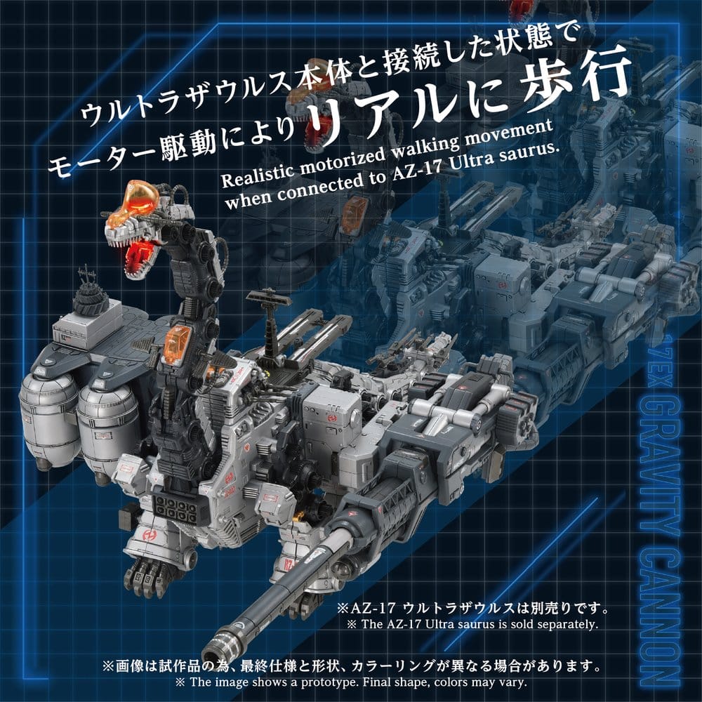 PRECOMENZI - Zoids Plastic Model Kit 1/72 AZ-17EX Ultra Saurus Gravity Cannon 73 cm