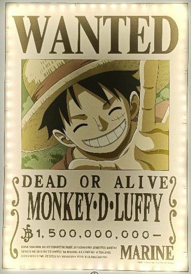 One Piece LED Wall Lamp Light Wanted Luffy 30 cm