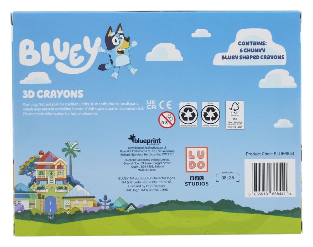 PRECOMENZI - Bluey Wax Crayons 6-Pack
