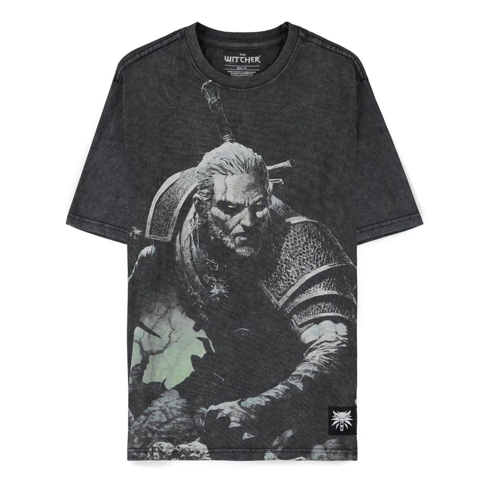 The Witcher Wild Hunt T-Shirt Geralt Washed Size XL afbeelding
