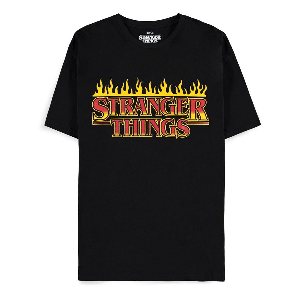 Stranger Things Heren Tshirt -XL- Fire Logo Zwart