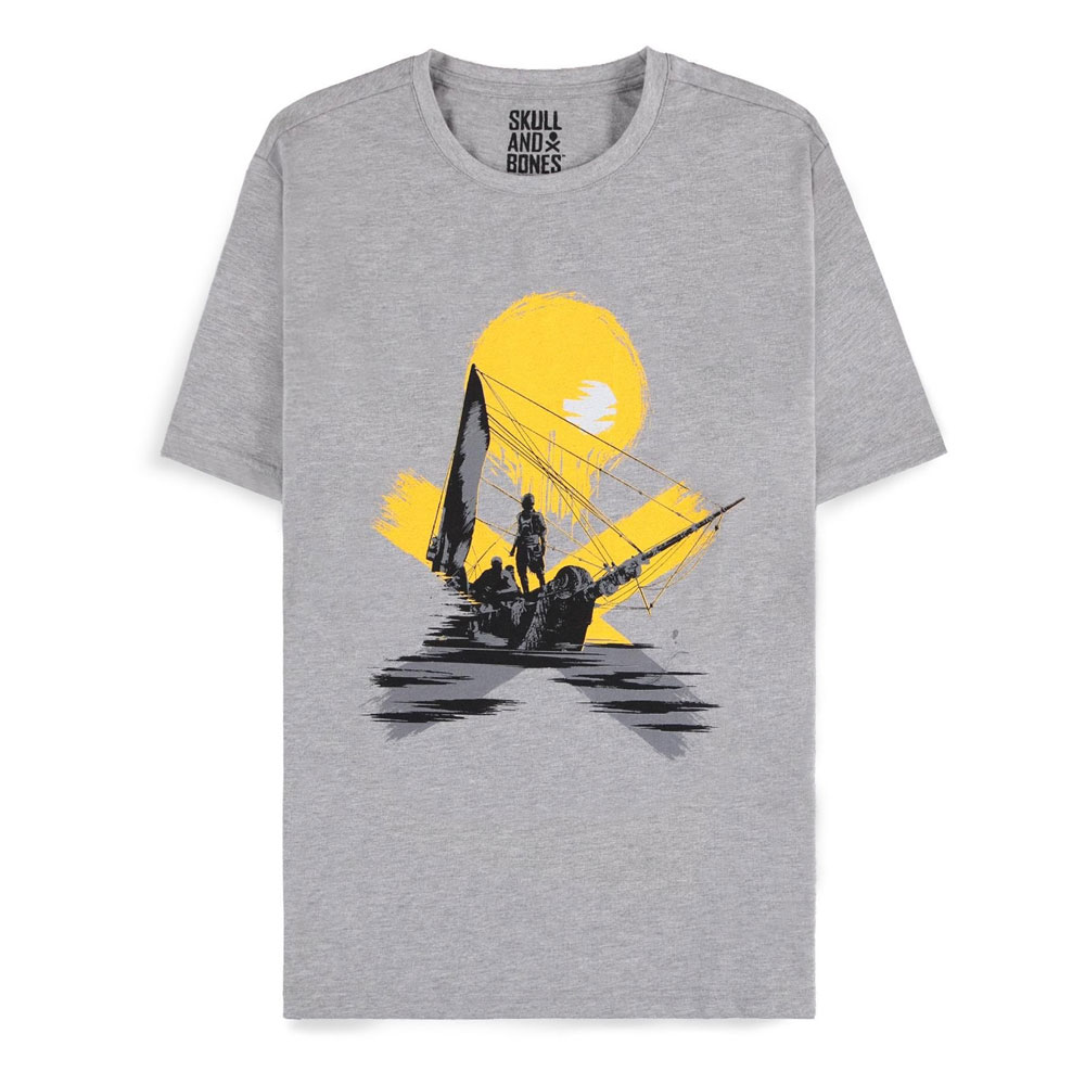 Skull & Bones Men's Short Sleeved Grey T-Shirt -  XL