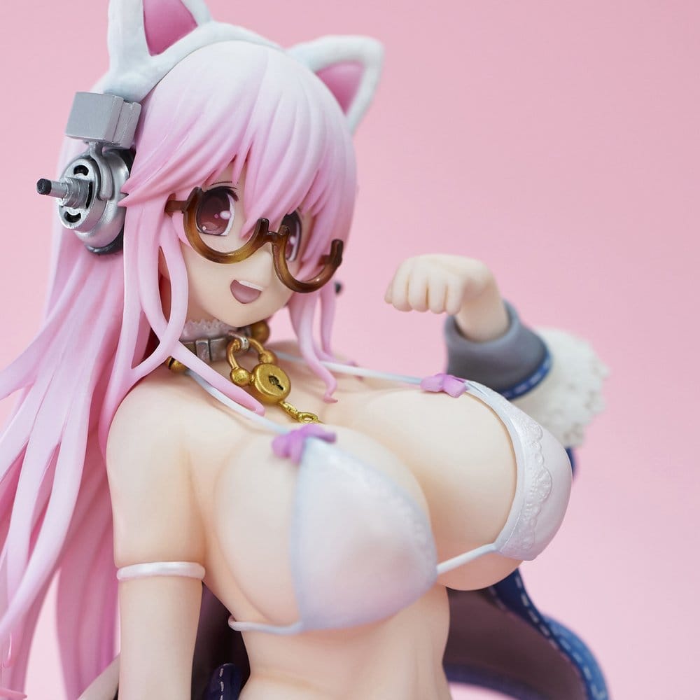 Super Sonico PVC Figure White Cat Ver. (Reissue) 27 cm [3]