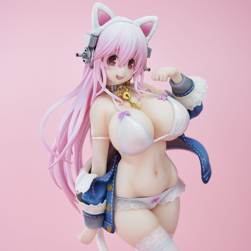 Super Sonico PVC Figure White Cat Ver. (Reissue) 27 cm [4]