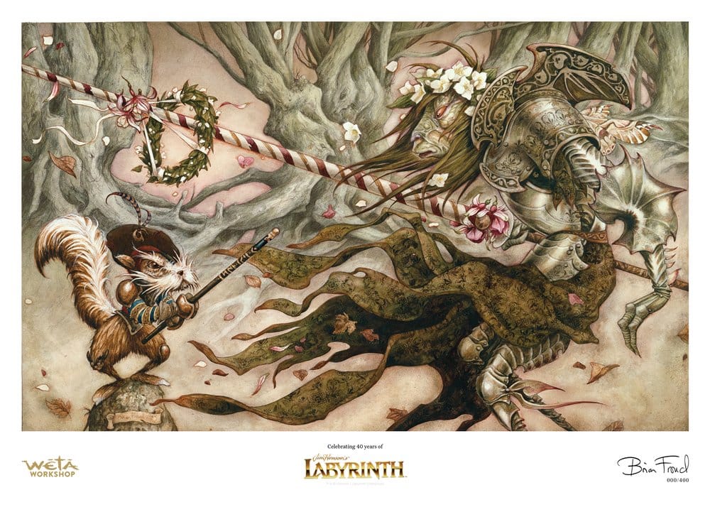 Weta Workshop Labyrinth (1986) Printed Art The Knight Who Never Yields Limited Edition 30 cm