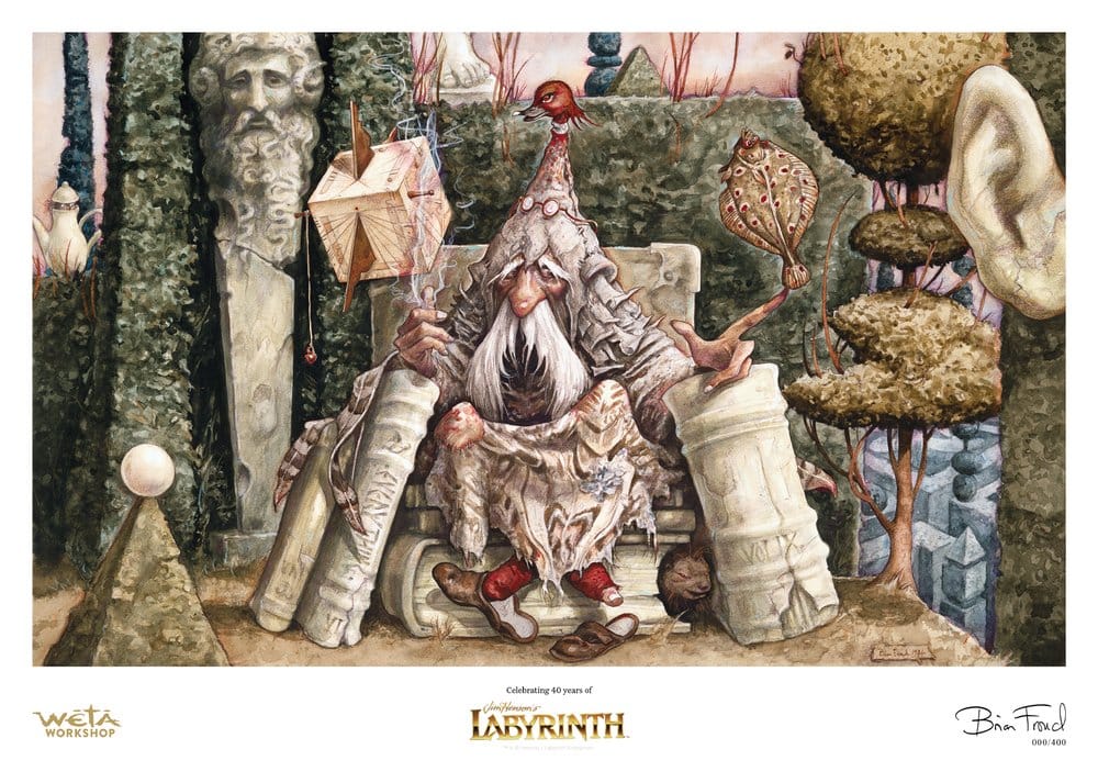 Weta Workshop Labyrinth (1986) Printed Art Wiseman of the Labyrinth Limited Edition 30 cm