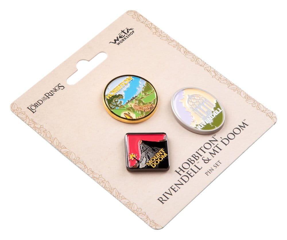 The Lord of the Rings Trilogy Pin Set Hobbiton, Rivendell & Mount Doom [1]