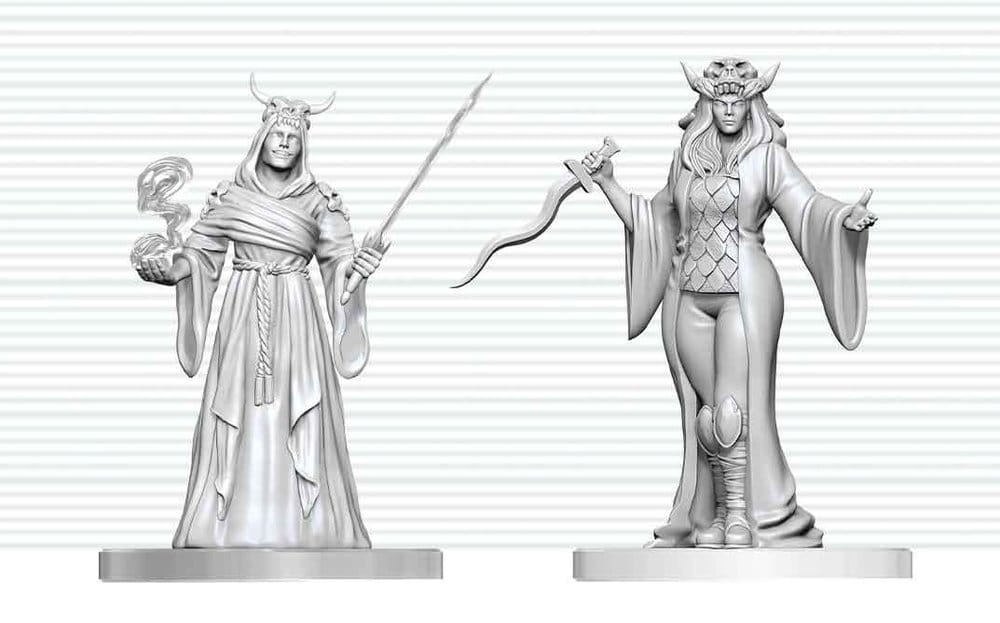 Dungeons & Dragons Nolzur's Marvelous Miniatures Unpainted Miniature Cultist Fanatic & Hierophant 14 cm
