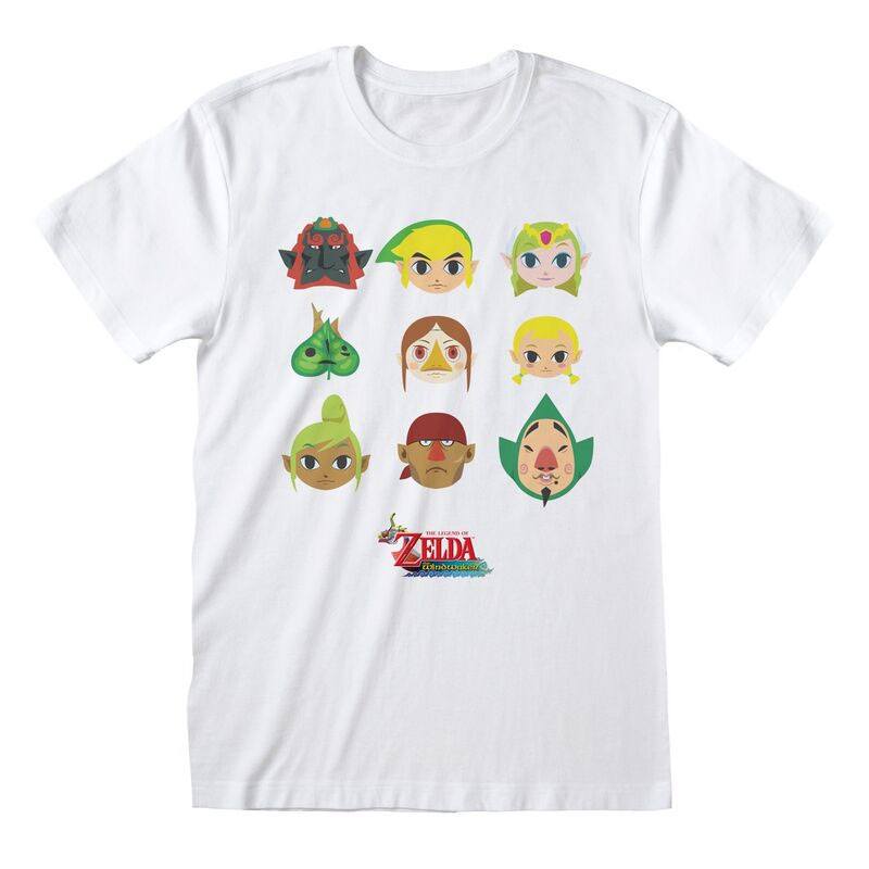 Nintendo The Legend Of Zelda Heren Tshirt -XL- Wind Waker Faces Wit